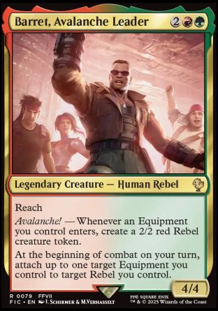 (079) Magic The Gathering Commander: Magic: The Gathering - FINAL FANTASY: Collector's Edition Single: Barret, Avalanche Leader Holo Rare