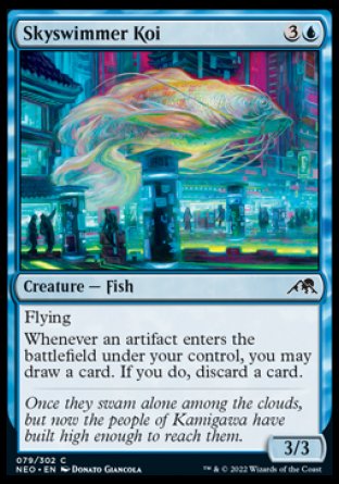 (079) Magic The Gathering Kamigawa: Neon Dynasty Single: Skyswimmer Koi  Common