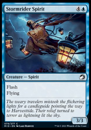 (079) Magic The Gathering Innistrad: Midnight Hunt Single: Stormrider Spirit Holo Common
