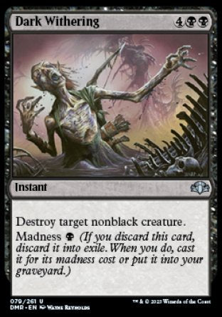 (079) Magic The Gathering Dominaria Remastered Single: Dark Withering  Uncommon