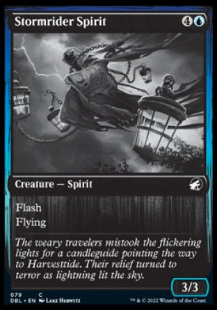 (079) Magic The Gathering Innistrad: Double Feature Single: Stormrider Spirit Holo Common