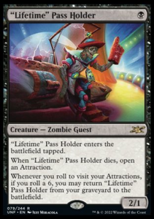 (079) Magic The Gathering Unfinity Single: Lifetime Pass Holder Holo Rare