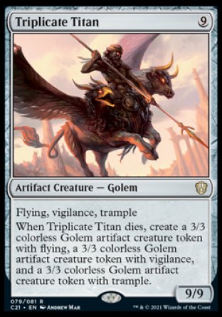 (079) Magic The Gathering Commander: Strixhaven Single: Triplicate Titan Holo Rare