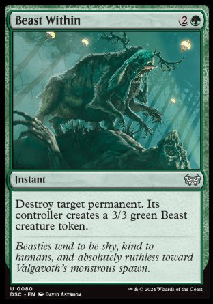 (080) Magic The Gathering Commander: Duskmourn: House of Horror Single: Beast Within  Uncommon