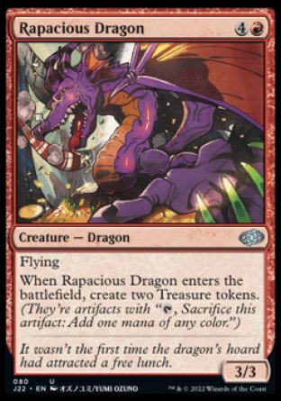 (080) Magic The Gathering Jumpstart 2022 Single: Rapacious Dragon  Uncommon