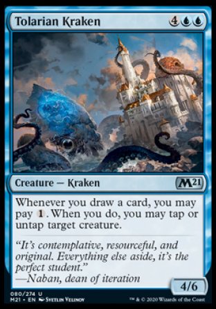 (080) Magic The Gathering Core 2021 Single: Tolarian Kraken Holo Uncommon
