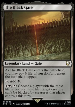 (080) Magic The Gathering Commander: The Lord of the Rings: Tales of Middle-earth Single: The Black Gate  Rare
