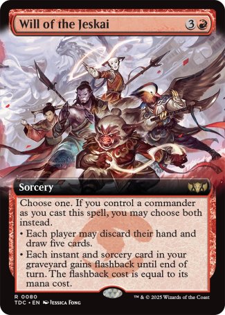 (080) Magic The Gathering Commander: Tarkir: Dragonstorm: Extras Single: Will of the Jeskai  Rare
