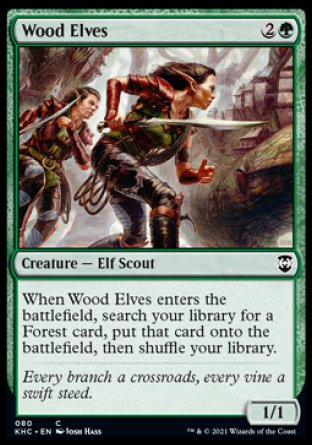 (080) Magic The Gathering Commander: Kaldheim Single: Wood Elves  Common