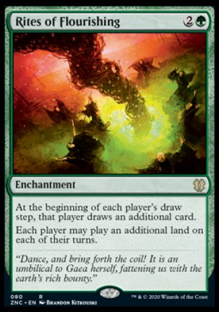 (080) Magic The Gathering Commander: Zendikar Rising Single: Rites of Flourishing  Rare