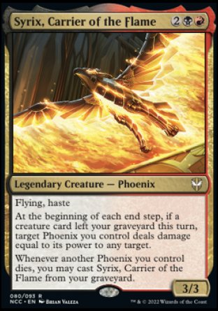 (080) Magic The Gathering Commander: Streets of New Capenna Single: Syrix, Carrier of the Flame  Rare
