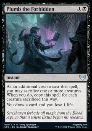 (081) Magic The Gathering Strixhaven: School of Mages Single: Plumb the Forbidden  Uncommon