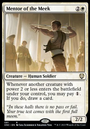 (081) Magic The Gathering Commander: Phyrexia: All Will Be One Single: Mentor of the Meek  Rare