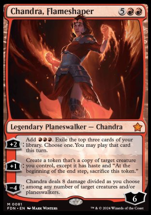(081) Magic The Gathering Magic: The Gathering Foundations Single: Chandra, Flameshaper Holo Mythic