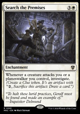 (081) Magic The Gathering Commander: Murders at Karlov Manor Single: Search the Premises  Rare