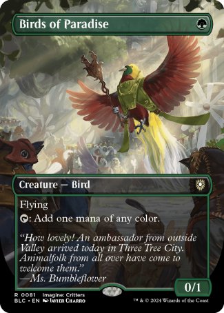 (081) Magic The Gathering Commander: Bloomburrow: Extras Single: Birds of Paradise  Rare