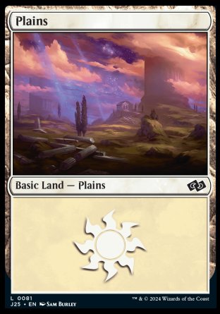 (081) Magic The Gathering Foundations Jumpstart Single: Plains (V.1)  Land