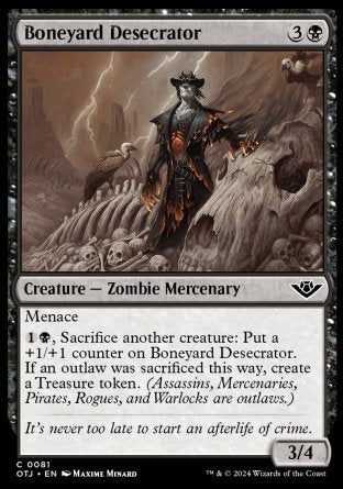 (081) Magic The Gathering Outlaws of Thunder Junction Single: Boneyard Desecrator  Holo Common