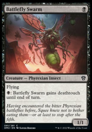 (081) Magic The Gathering Dominaria United Single: Battlefly Swarm Holo Common