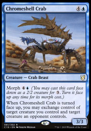 (081) Magic The Gathering Commander 2019 Single: Chromeshell Crab  Rare