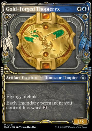 (081) Magic The Gathering March of the Machine: The Aftermath: Extras Single: Gold-Forged Thopteryx (V.1)  Uncommon