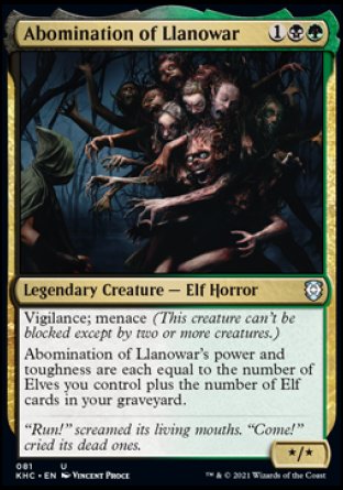 (081) Magic The Gathering Commander: Kaldheim Single: Abomination of Llanowar Holo Uncommon