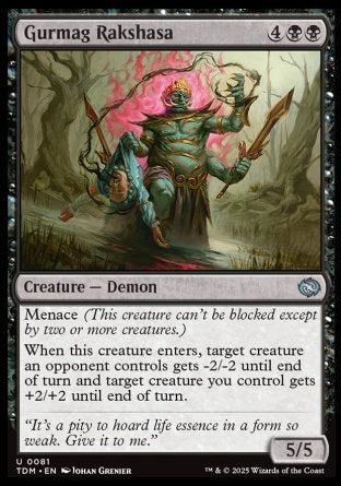 (081) Magic The Gathering Tarkir: Dragonstorm Single: Gurmag Rakshasa  Uncommon