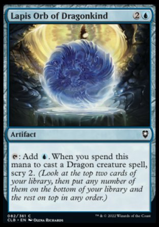 (082) Magic The Gathering Commander Legends: Battle for Baldur's Gate Single: Lapis Orb of Dragonkind Holo Common