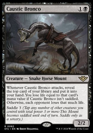 (082) Magic The Gathering Outlaws of Thunder Junction Single: Caustic Bronco  Rare