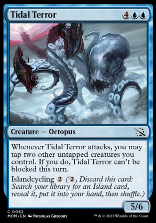 (082) Magic The Gathering March of the Machine Single: Tidal Terror Holo Common