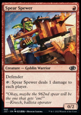 (082) Magic The Gathering Jumpstart 2022 Single: Spear Spewer  Common