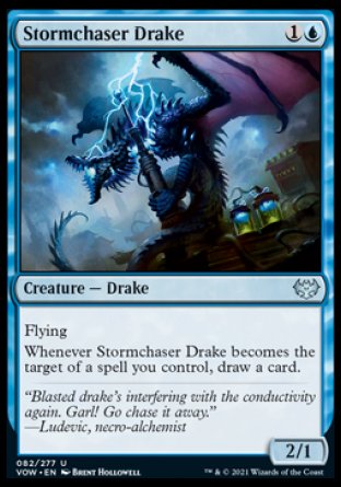 (082) Magic The Gathering Innistrad: Crimson Vow Single: Stormchaser Drake Holo Uncommon