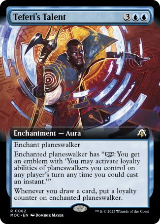(082) Magic The Gathering Commander: March of the Machine: Extras Single: Teferi's Talent  Rare