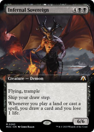 (083) Magic The Gathering Commander: March of the Machine: Extras Single: Infernal Sovereign Holo Mythic