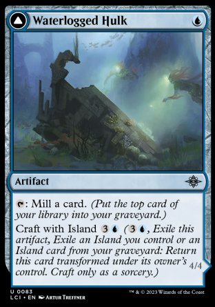 (083) Magic The Gathering The Lost Caverns of Ixalan Single: Waterlogged Hulk // Watertight Gondola Holo Uncommon