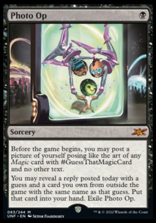 (083) Magic The Gathering Unfinity Single: Photo Op Holo Mythic
