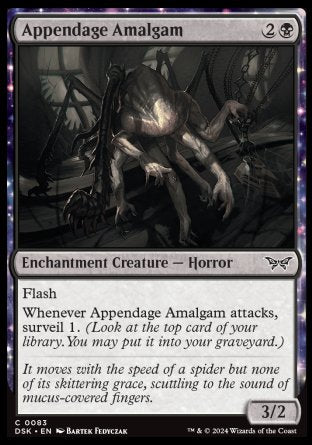 (083) Magic The Gathering Duskmourn: House of Horror Single: Appendage Amalgam Holo Common