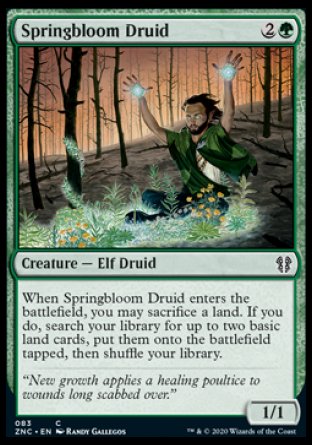 (083) Magic The Gathering Commander: Zendikar Rising Single: Springbloom Druid  Common