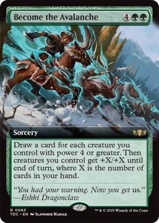 (083) Magic The Gathering Commander: Tarkir: Dragonstorm: Extras Single: Become the Avalanche  Rare