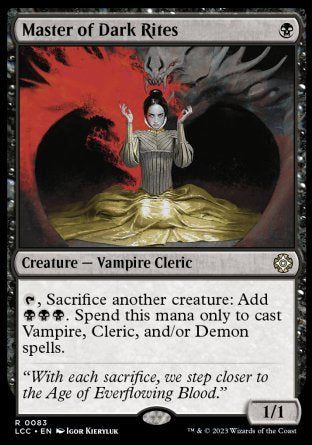 (083) Magic The Gathering Commander: The Lost Caverns of Ixalan Single: Master of Dark Rites  Rare