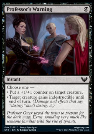 (084) Magic The Gathering Strixhaven: School of Mages Single: Professor's Warning Holo Common