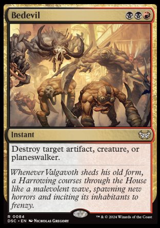 (084) Magic The Gathering Commander: Duskmourn: House of Horror Single: Bedevil  Rare