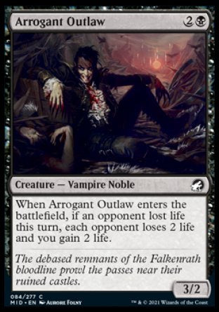 (084) Magic The Gathering Innistrad: Midnight Hunt Single: Arrogant Outlaw  Common