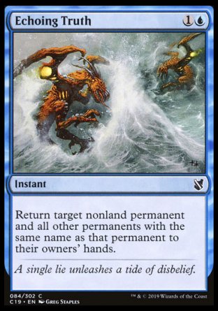 (084) Magic The Gathering Commander 2019 Single: Echoing Truth  Common