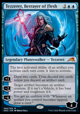 (084) Magic The Gathering Kamigawa: Neon Dynasty Single: Tezzeret, Betrayer of Flesh Holo Mythic