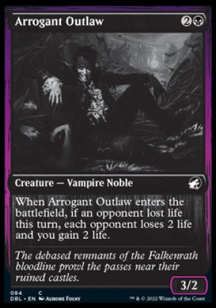 (084) Magic The Gathering Innistrad: Double Feature Single: Arrogant Outlaw  Common