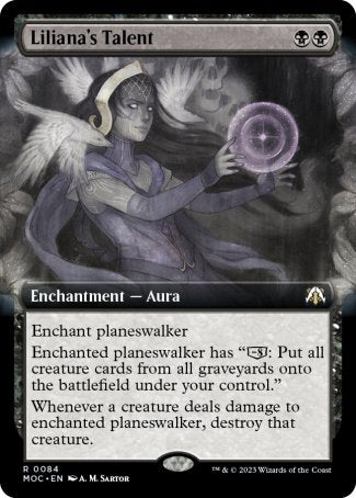 (084) Magic The Gathering Commander: March of the Machine: Extras Single: Liliana's Talent  Rare