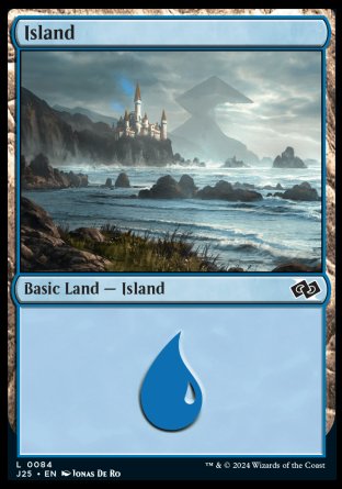 (084) Magic The Gathering Foundations Jumpstart Single: Island (V.1)  Land