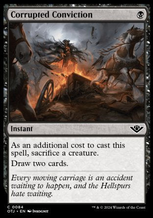 (084) Magic The Gathering Outlaws of Thunder Junction Single: Corrupted Conviction  Holo Common
