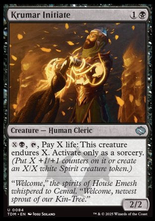 (084) Magic The Gathering Tarkir: Dragonstorm Single: Krumar Initiate Holo Uncommon
